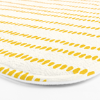 Mustard Yellow Smudgy Dotted Minimal Ink Stripes Pattern Bath Mat Gallery Image 3