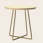 Mustard Yellow Smudgy Dotted Minimal Ink Stripes Pattern Side Table Gallery Image 1