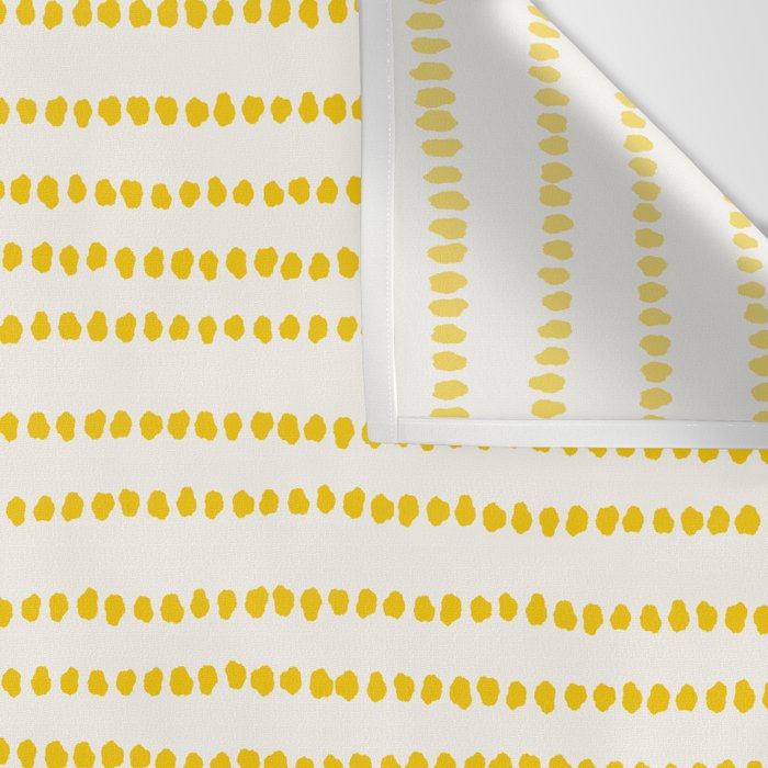 Mustard Yellow Smudgy Dotted Minimal Ink Stripes Pattern Wall Tapestry Gallery Image 3