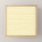 Mustard Yellow Smudgy Dotted Minimal Ink Stripes Pattern Mini Art Print Gallery Image 1