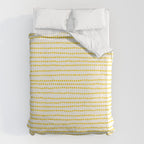 Mustard Yellow Smudgy Dotted Minimal Ink Stripes Pattern Duvet Cover Gallery Image 6