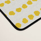 Mustard Yellow Smudgy Dotted Minimal Ink Stripes Pattern Desk Mat Gallery Image 4