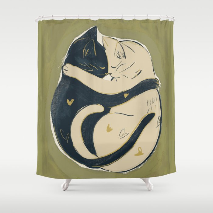 Cats In Love Shower Curtain Gallery Image 1