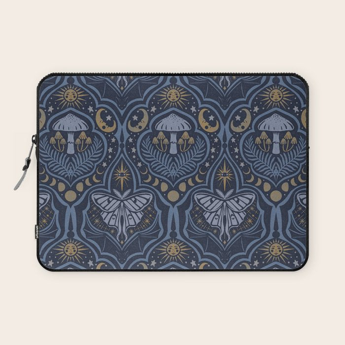 Celestial Forest Damask - celestial blue Laptop Sleeve