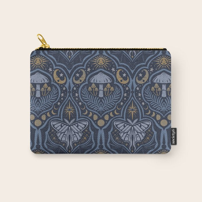 Celestial Forest Damask - celestial blue Carry All Pouch Gallery Image 1