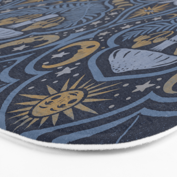 Celestial Forest Damask - celestial blue Bath Mat Gallery Image 3