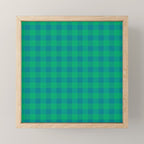 Retro Green Gingham Mini Art Print Gallery Image 1