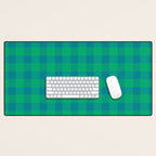 Retro Green Gingham Desk Mat Gallery Image 1