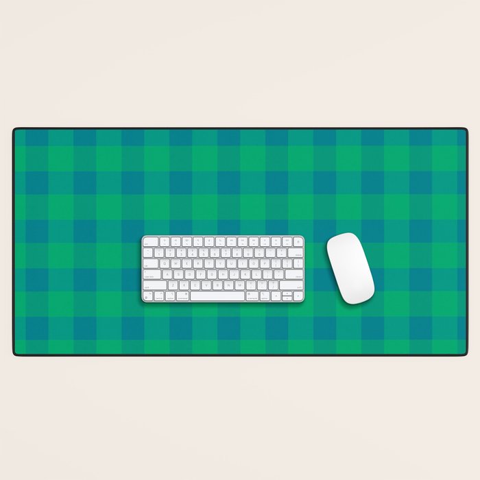 Retro Green Gingham Desk Mat Gallery Image 1