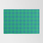 Retro Green Gingham Rug Gallery Image 2