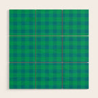 Retro Green Gingham Wood Wall Art Gallery Image 1