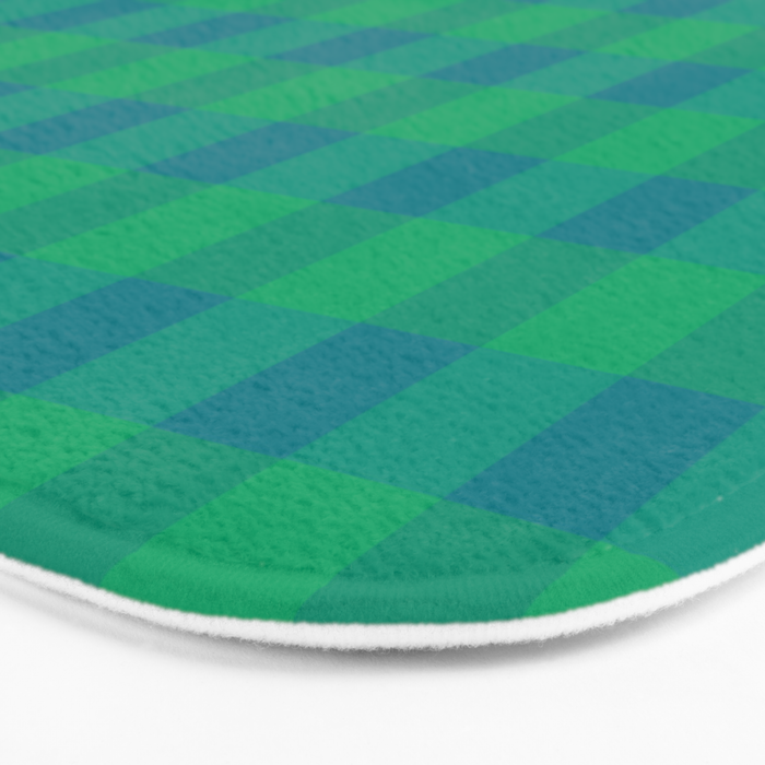 Retro Green Gingham Bath Mat Gallery Image 3