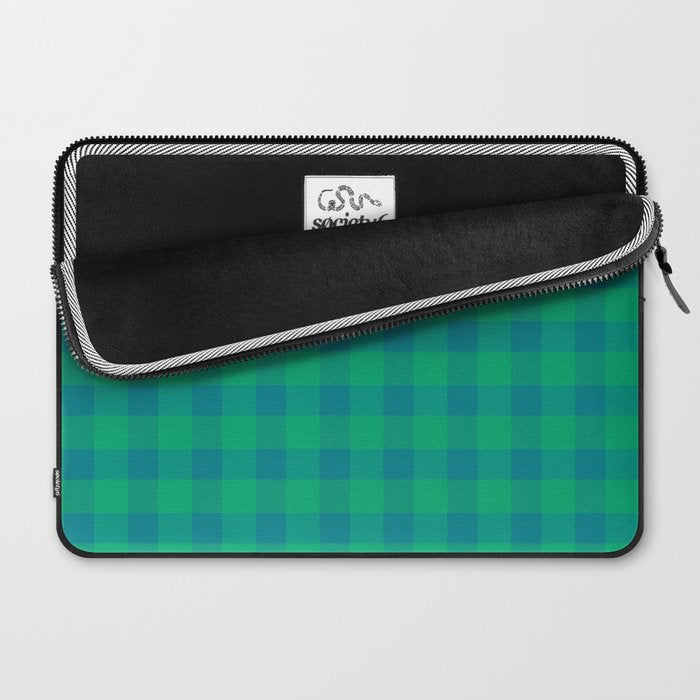 Retro Green Gingham Laptop Sleeve Gallery Image 2