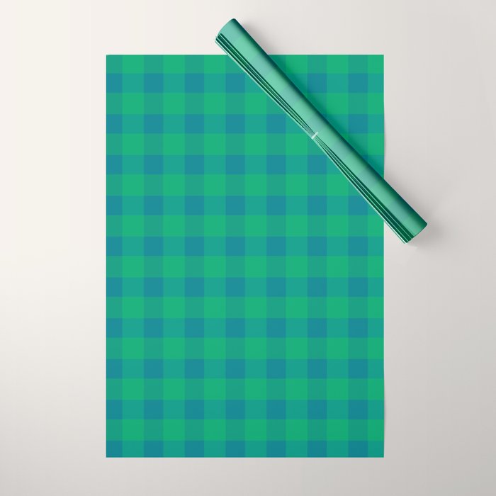 Retro Green Gingham Wrapping Paper Gallery Image 1