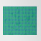 Retro Green Gingham Throw Blanket Gallery Image 2