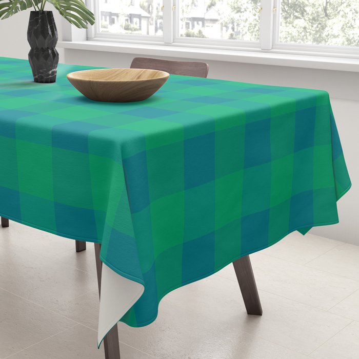 Retro Green Gingham Tablecloth Gallery Image 3