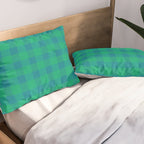 Retro Green Gingham Pillow Sham Gallery Image 2