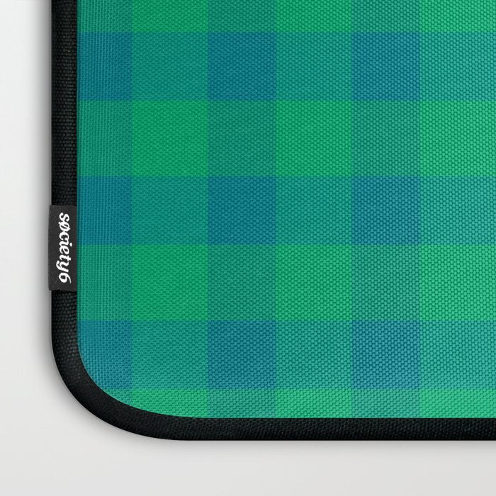 Retro Green Gingham Laptop Sleeve Gallery Image 3