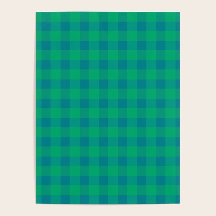 Retro Green Gingham Poster Gallery Image 4