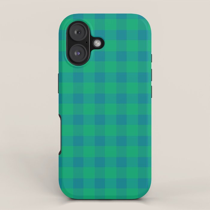 Retro Green Gingham iPhone Case Gallery Image 1