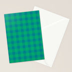 Retro Green Gingham Stationery Card Gallery Image 2