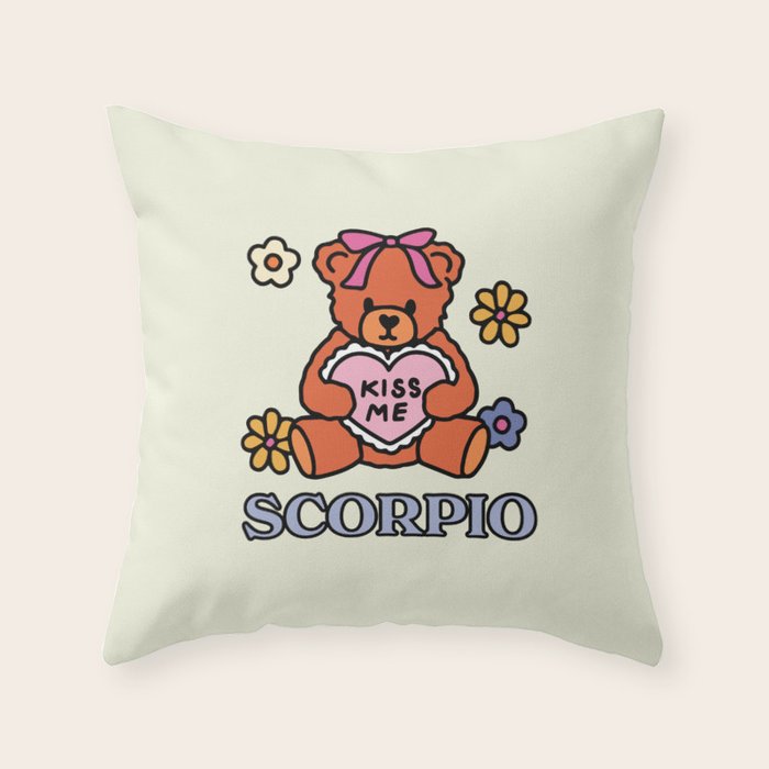 Scorpio Teddy Bear Throw Pillow Gallery Image 6