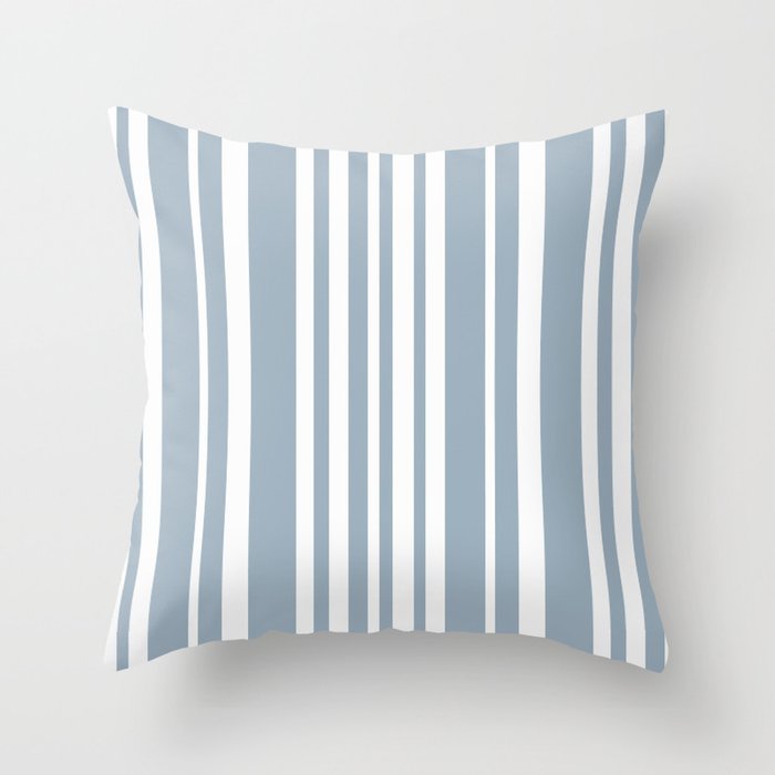 Classic Stripes XXXVI - Natural Blue  Throw Pillow Gallery Image 6