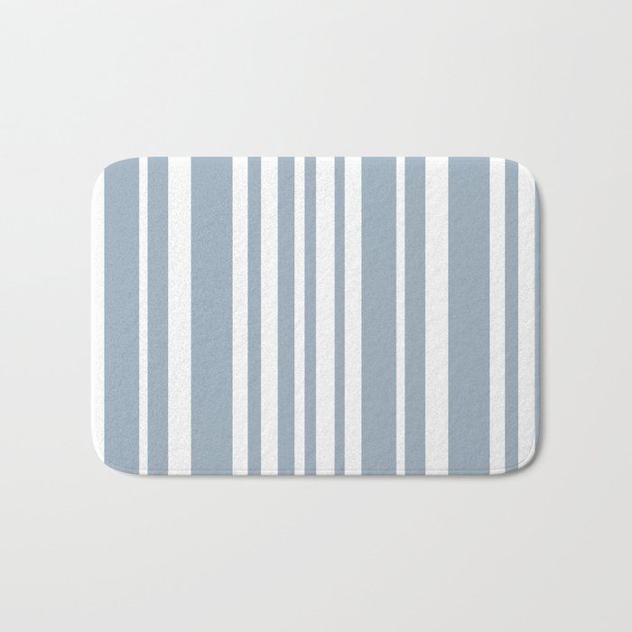 Classic Stripes XXXVI - Natural Blue  Bath Mat Gallery Image 1