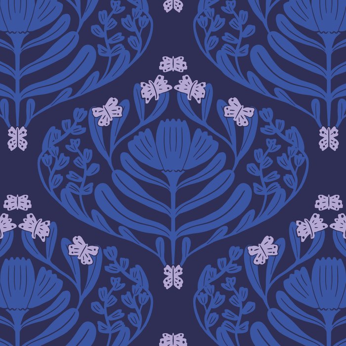 Butterflies and blossom blues pattern Coffee Mug Gallery Image 2