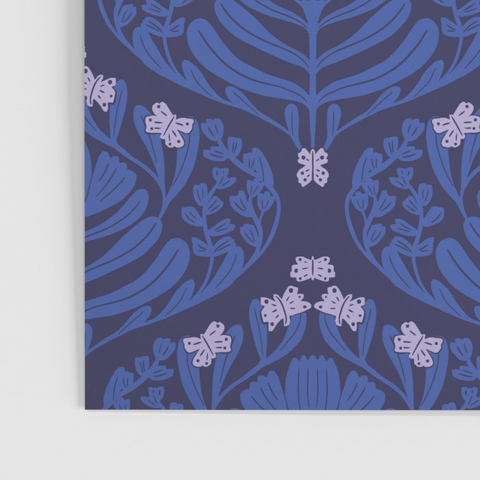 Butterflies and blossom blues pattern Poster Gallery Image 3
