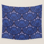 Butterflies and blossom blues pattern Wall Tapestry Gallery Image 4