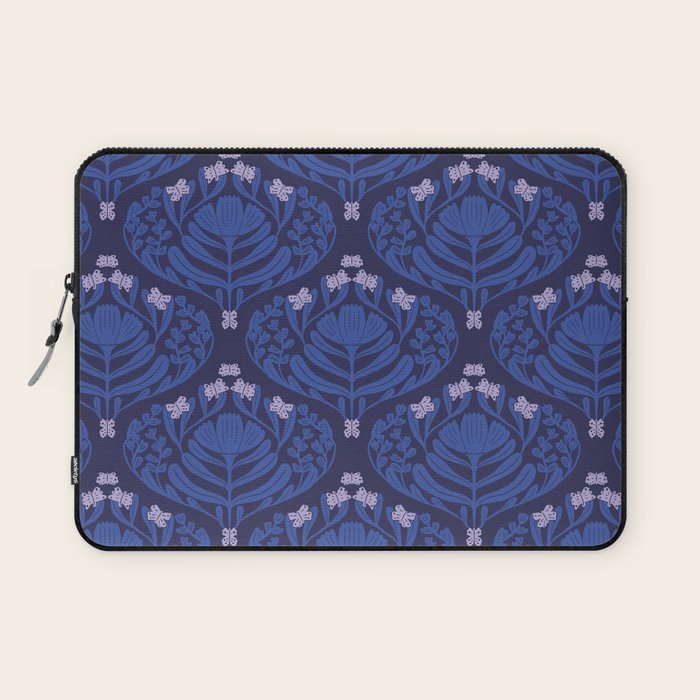 Butterflies and blossom blues pattern Laptop Sleeve Gallery Image 1