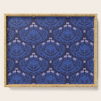 Butterflies and blossom blues pattern Serving Tray Gallery Image 1