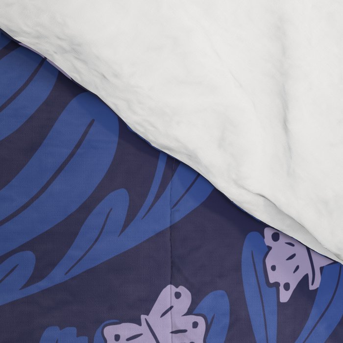Butterflies and blossom blues pattern Comforter Gallery Image 4