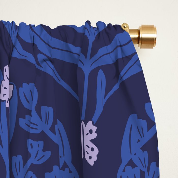 Butterflies and blossom blues pattern Window Curtain Gallery Image 2