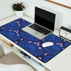 Butterflies and blossom blues pattern Desk Mat Gallery Image 2