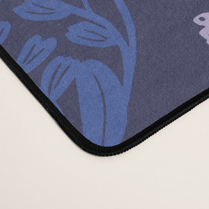 Butterflies and blossom blues pattern Desk Mat Gallery Image 4