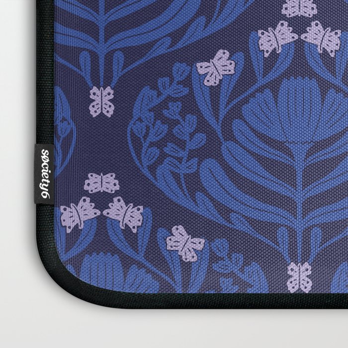 Butterflies and blossom blues pattern Laptop Sleeve Gallery Image 3