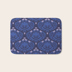 Butterflies and blossom blues pattern Bath Mat Gallery Image 1