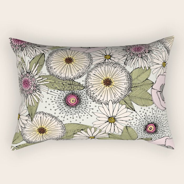 Australian garden chalk Rectangular Pillow Gallery Image 2