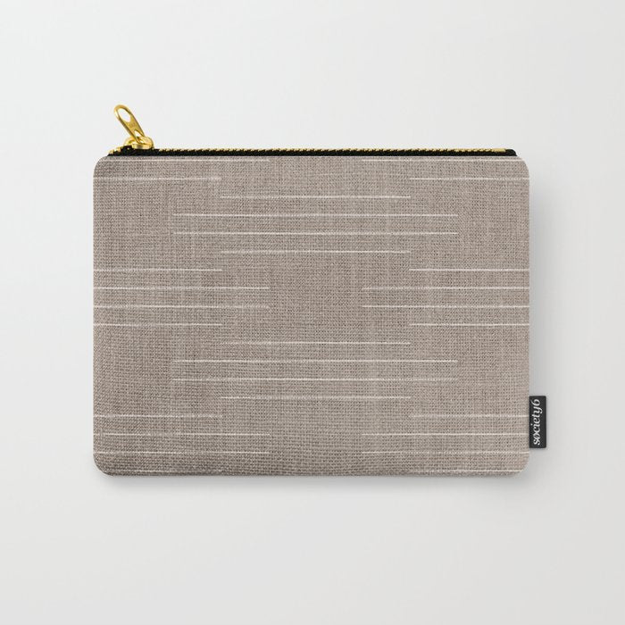 Minimalist, Boho, Line Art in Stone Beige Carry All Pouch Gallery Image 1