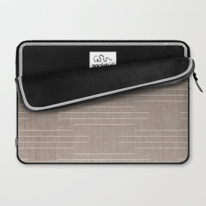 Minimalist, Boho, Line Art in Stone Beige Laptop Sleeve Gallery Image 2