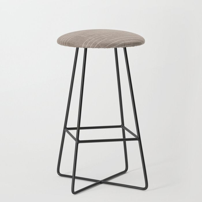 Minimalist, Boho, Line Art in Stone Beige Stool Gallery Image 1