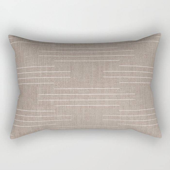 Minimalist, Boho, Line Art in Stone Beige Rectangular Pillow Gallery Image 1