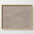 Minimalist, Boho, Line Art in Stone Beige Serving Tray Gallery Image 1