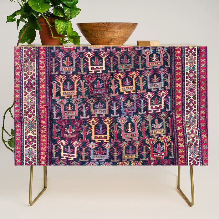 Khamseh Shahsavan Sumakh Azerbaijan Persian Tribal Bag Print Credenza Gallery Image 1
