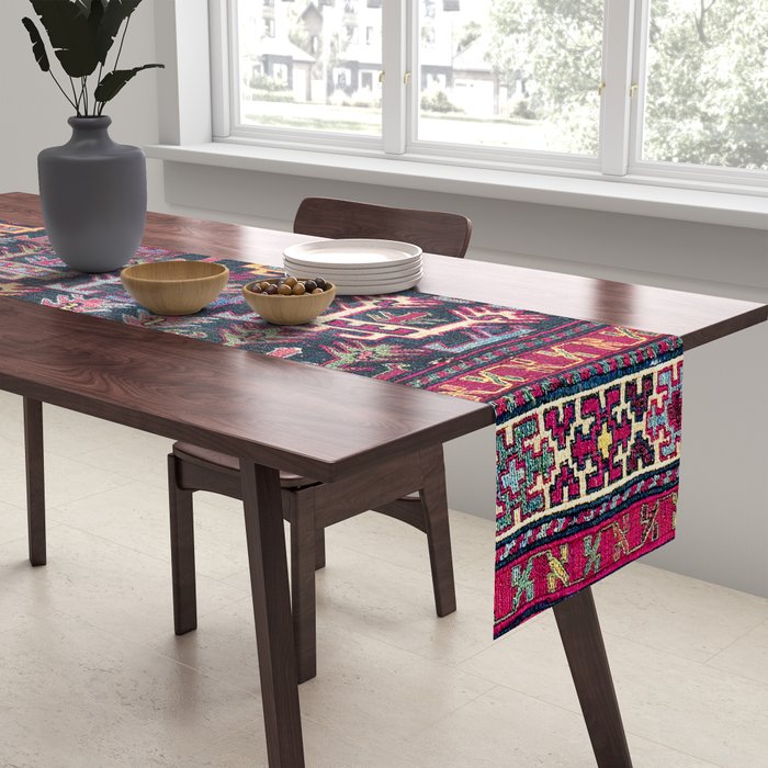 Khamseh Shahsavan Sumakh Azerbaijan Persian Tribal Bag Print Table Runner Gallery Image 2