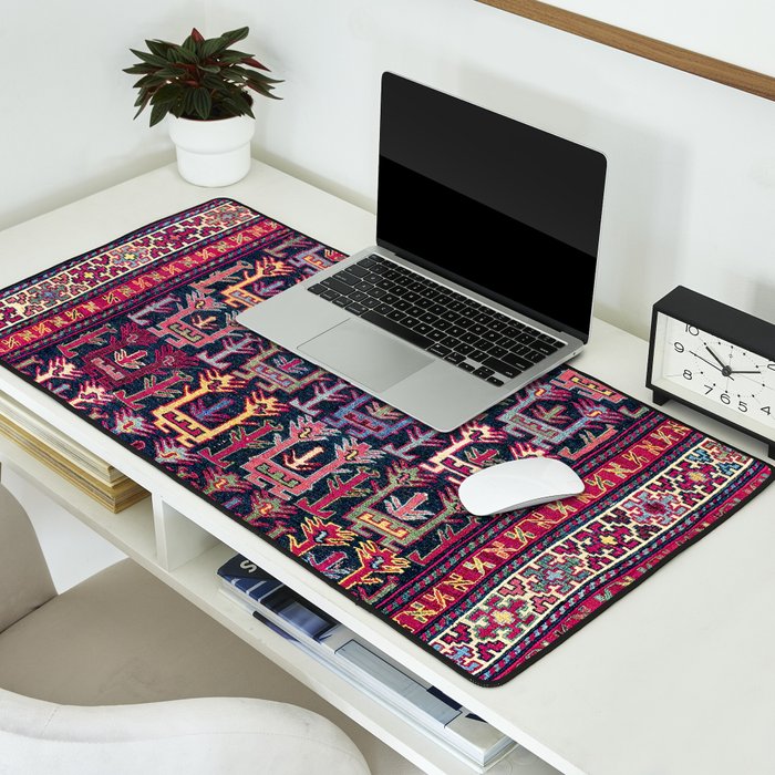 Khamseh Shahsavan Sumakh Azerbaijan Persian Tribal Bag Print Desk Mat Gallery Image 2