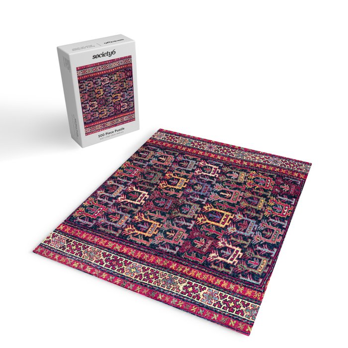 Khamseh Shahsavan Sumakh Azerbaijan Persian Tribal Bag Print Jigsaw Puzzle Gallery Image 2