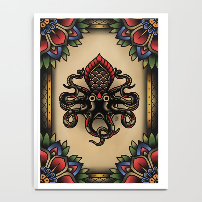 Traditional Tattoo Octopus  Notebook Gallery Image 4